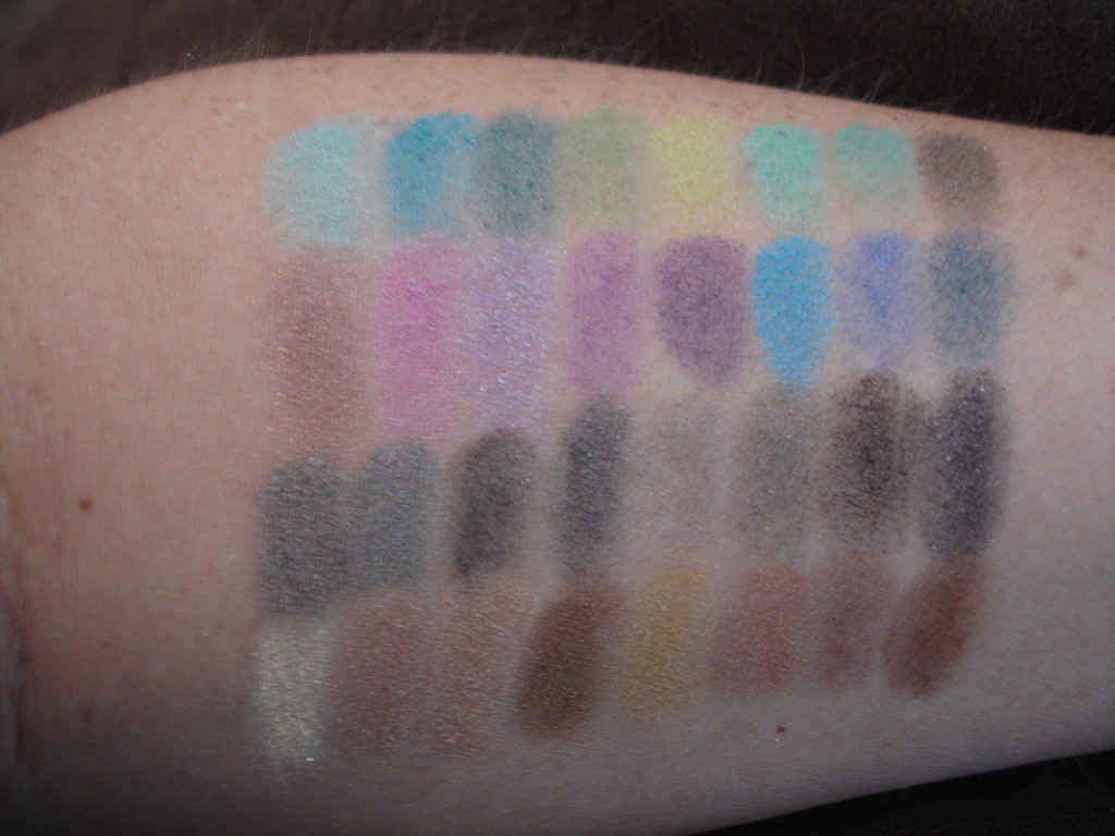 E.L.F. 32 Piece Eyeshadow Cool and Warm Palettes Swatches
