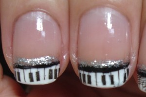 Piano Keys & Music Notes....French Manicure