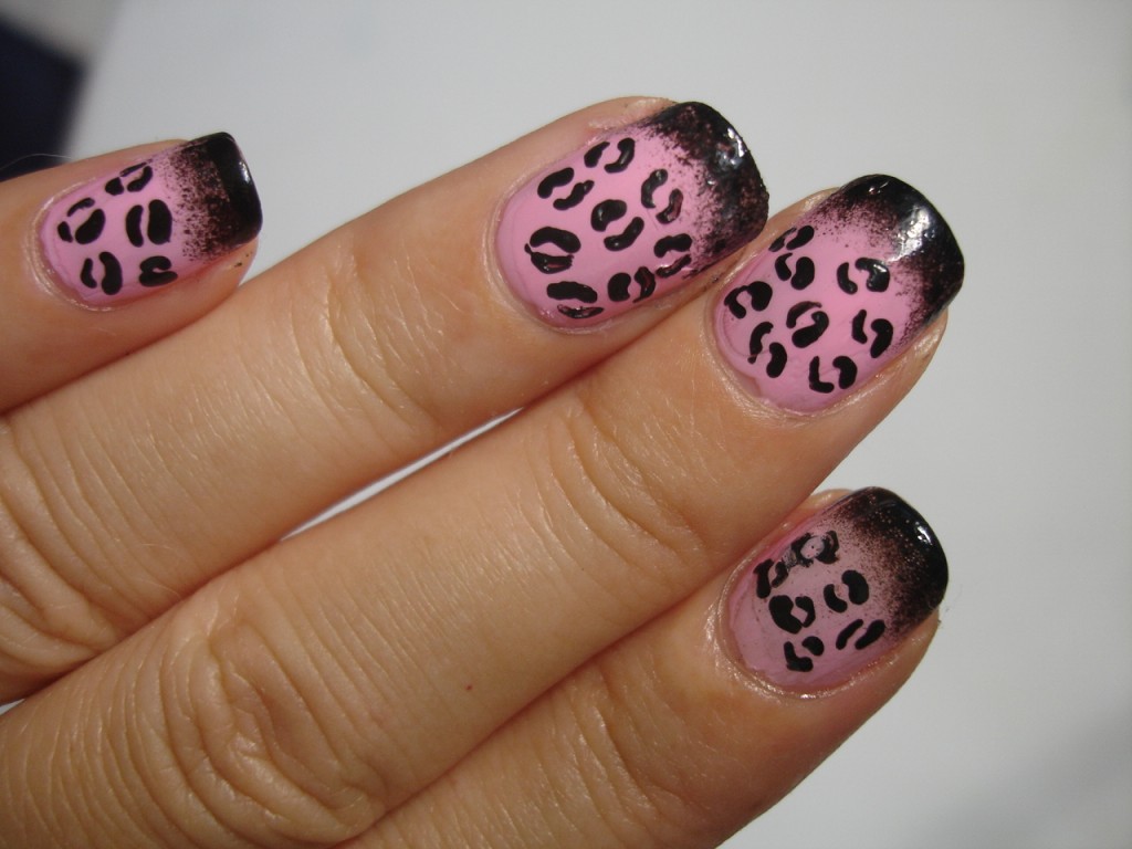 Pink Leopard Nail Art