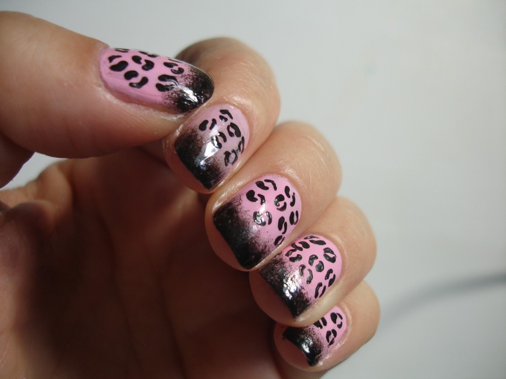 Pink Leopard Nail Art