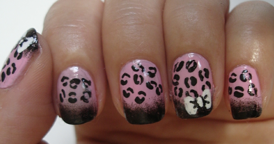 Pink Leopard Nail Art