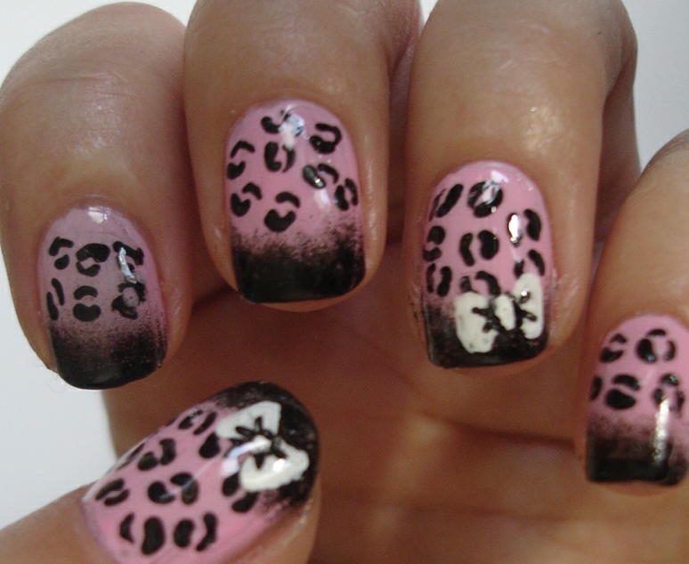 Pink Leopard Nail Art