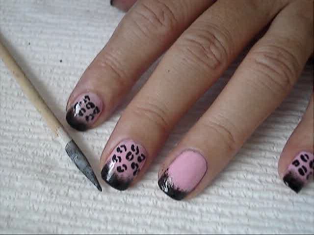 Pink Leopard Nail Art