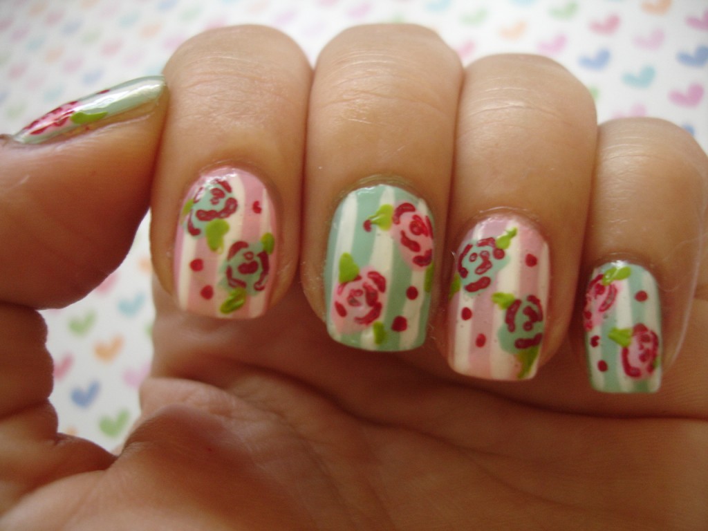 Vintage Flower Nails